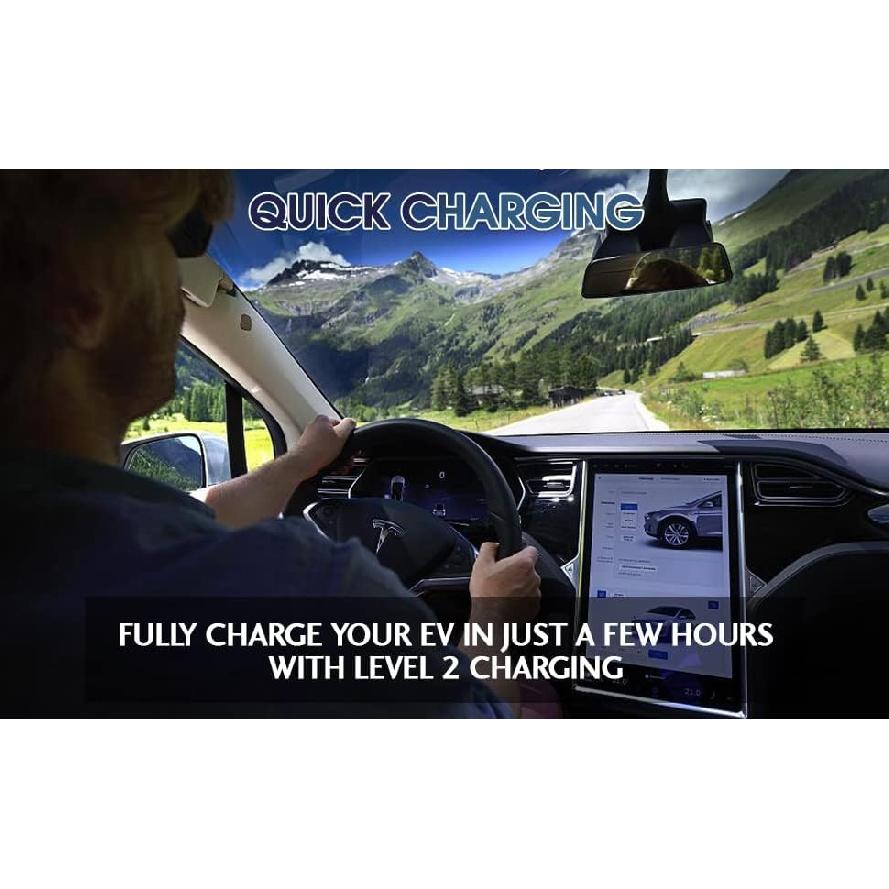 J1772 Charger Adapter Compatible Tesla Model 3/Y/X/S[Security Check ] 80 Amp / 240 AC-Compatible With SAE J1772 Charger[Only For Tesla Car]