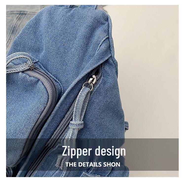 Damski Mini Plecak Crossbody z Denimu i Płótna - Lekki, Casualowy i Idealny na Dojazdy lub Podróże