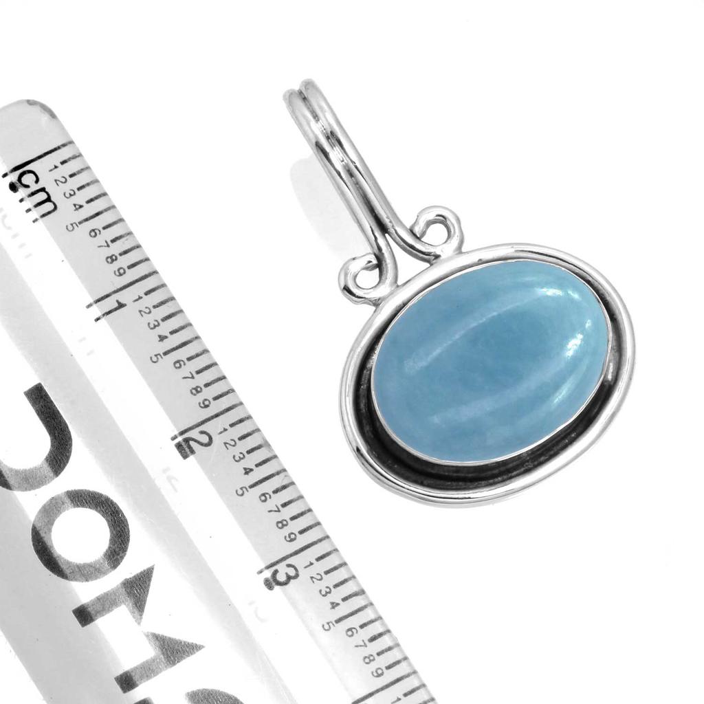 925 Sterling Silver Pendant Women Handmade Jewelry Valentine's Day Gift Amazonite Angelite Blue Opal Botswana Agate Mohave Azurite Chrysocolla
