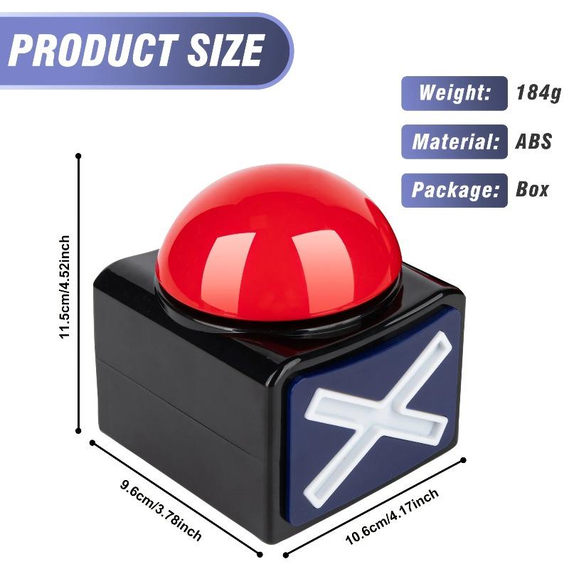 Glitter Cheer Tools Light-Up Sound Buzzer Button Trivia Games - Durable Plastic Ideal for Family Quiz Night and Entertainment
