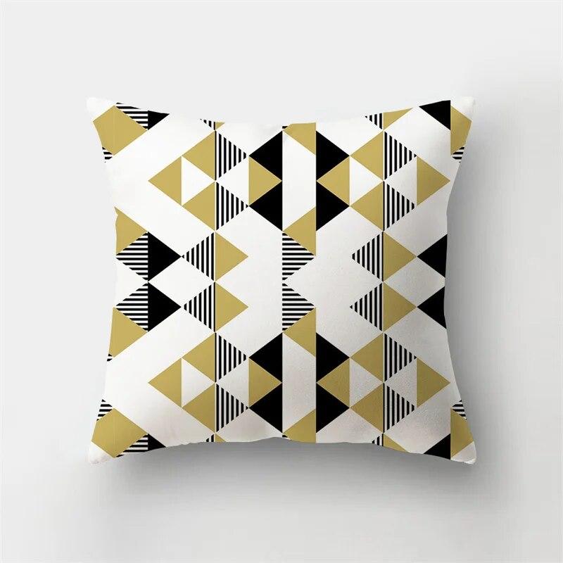 

45x45 см квадратная наволочка с геометрическим рисунком и листьями тропических растений, короткая плюшевая наволочка для дивана, офисного сиденья, домашний декор 40x40cm