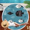 Serviette de Plage Ronde Mandala Marin Monde Sous-Marin Épaisses Serviettes de Douche Bain Microfibre Été Bouée de Natation Tapis de Yoga 3D Avec Pompons