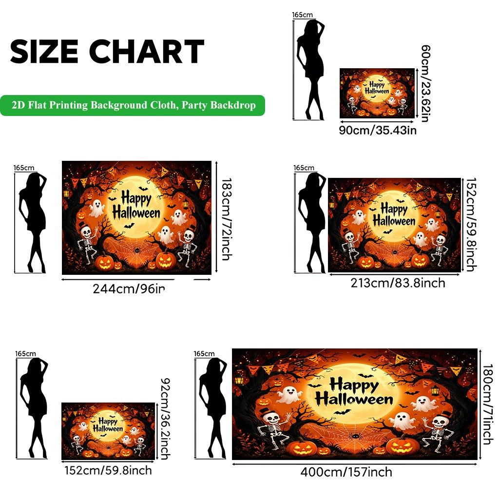 2D Flat Backdrop1pc Halloween Pumpkin Ghost Backdrop Banner Polyester Wall Decor For Living Room Bedroom Office Outdoor Decor Holiday Gift