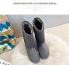 Cm boots cotton shoes women can't wear knee boots in winter long boots flat-bottomed velvet thickened boots high boots snow boots