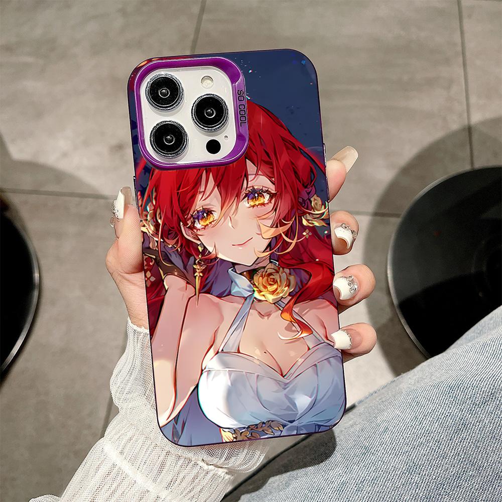 HSR Himeko Purple Translucent Mobile Phone Case for iPhone 17 16 15 14 13 12 11 X XR XS Air Pro Max Plus Colorful Cover
