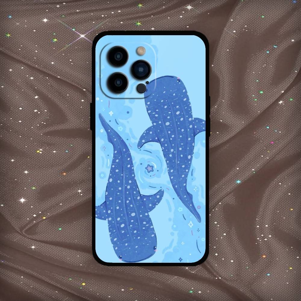 AAA Whale Phone Case For iPhone 17,16,15,14,13,12,11 Plus,Pro Max,XS,Soft Silicone Black Cover