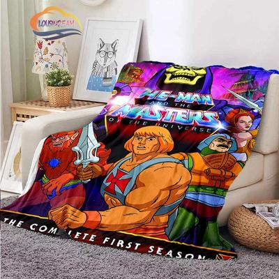 Manta de Moda Desenho Animado Mestres do Universo3D Estampa He-Man Manta Retangular Manta de Flanela Manta Usável sofá Manta