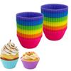 48Pcs Creative Silicone Cupcake Baking Cups DIY Round Shape Food Baking Mold Heat Resistant Non-Stick Muffin Cupcake Mold
