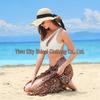 Leopard Print Pearl Chiffon Beach Cover-Up for Sun Protection