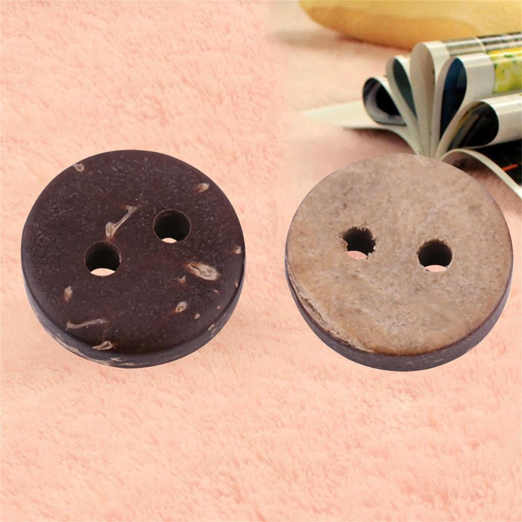 400Pcs Natural Brown Coconut Shell 2 Holes Sewing Buttons Scrapbooking Decor Accessories 10mm