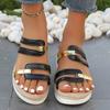 Fashion Plus Size Fashion Wedge Heeled Sandals for Women Summer Casual Non Slip Beach Shoes Woman Lightweight Slip On Platform Sandalias