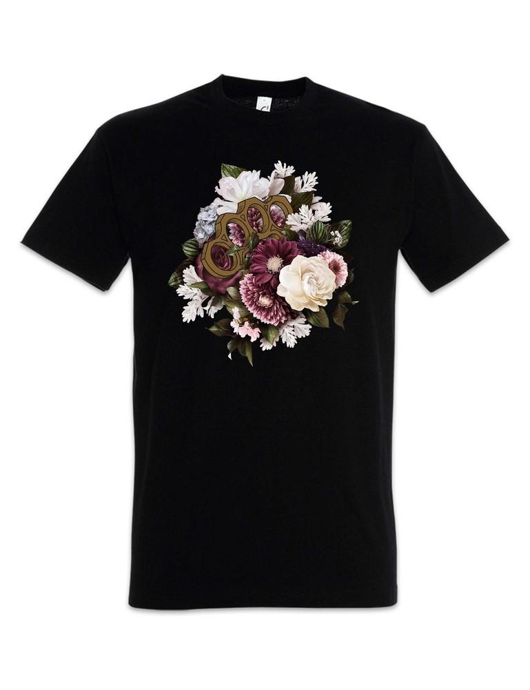 Brass Knuckles And Flowers T-Shirt Tattoo Artist Oldschool Flash Newschool