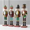 Christmas Nutcracker Ornament 12 inch Traditional Painted Wooden Nutcracker Soldier Doll Nutcracker Figures Holiday Party Tabletop Christmas