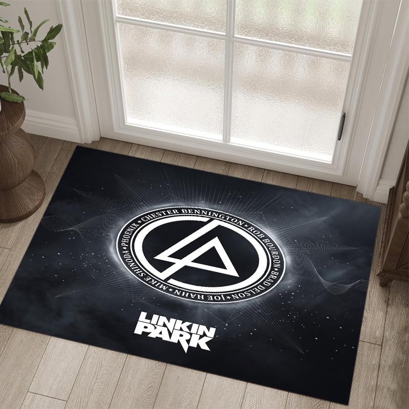 Linkin Park Design Crystal Velvet Carpet Cozy Non?Slip Printed Rug For Bedroom Living Room Entrance