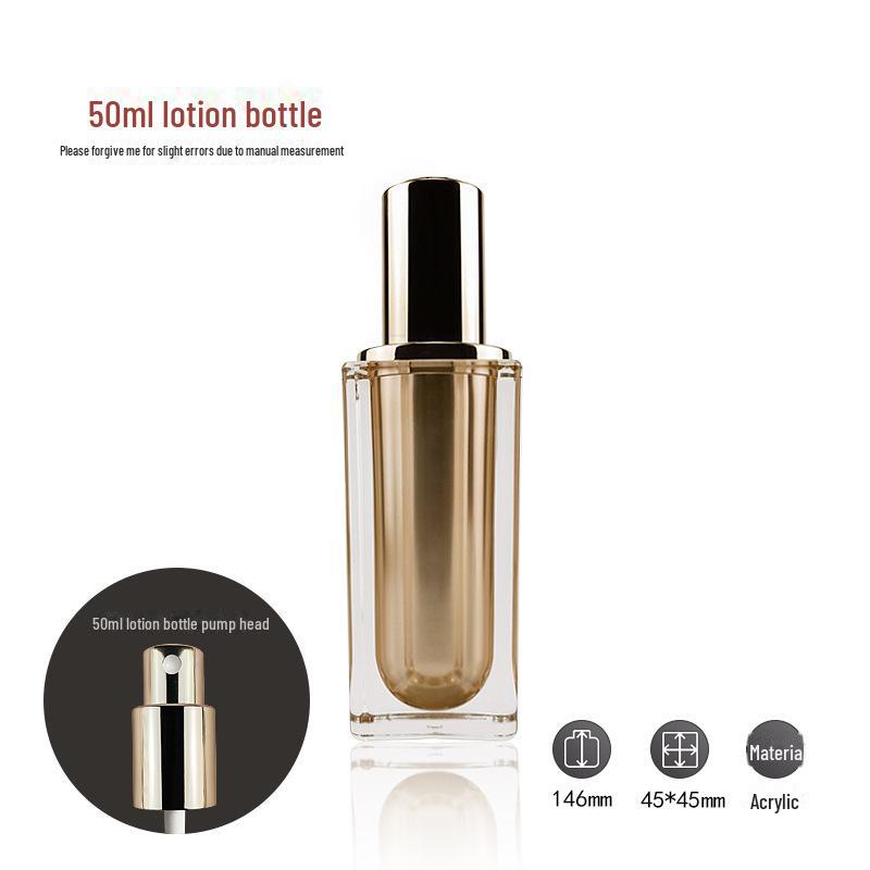 Diamond Square Acrylic Spray Bottle - Gold High-End Cosmetic Container