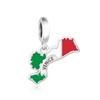 925 Silver Pan Charms Fit Original Bracelet Europe Greece Iceland France Italy Finland Flag Map Dangle Bead for Jewelry Making