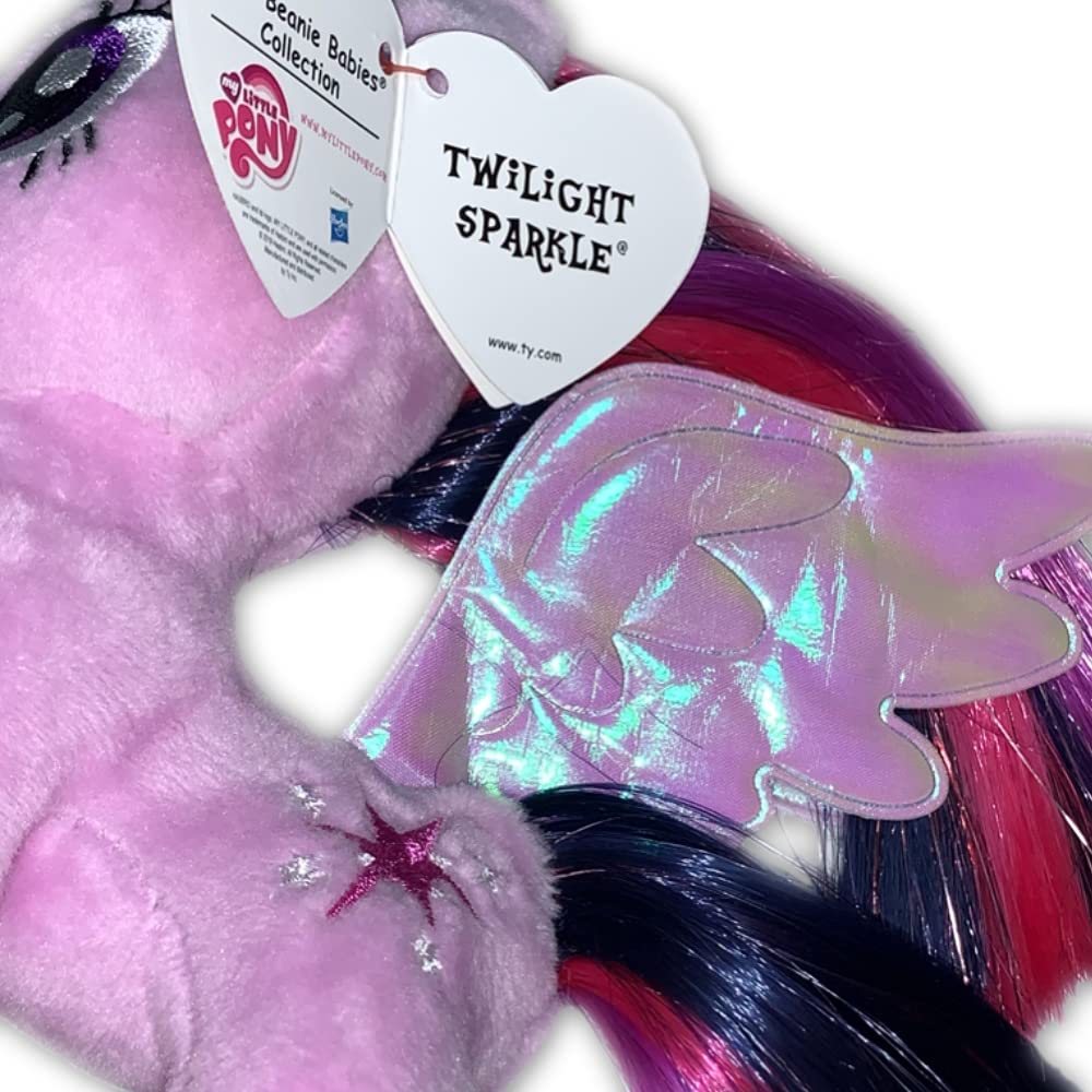 My Little Pony Ty Beanie Babies 17cm Plyšová hračka Fialový maskot Plyš MyLittlyPony MLP Zboží Postava Dárek Peenie Babies (Twilight Sparkle)