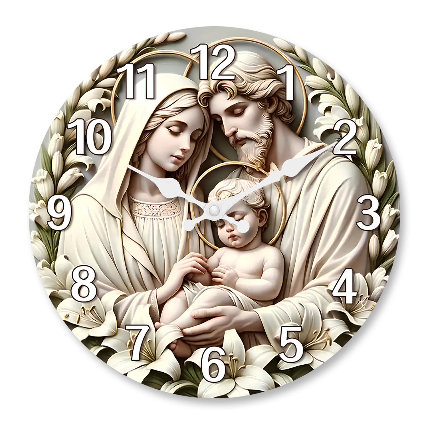 

Минималистичные ретро настенные часы из МДФ 30 см, религиозные, бесшумные