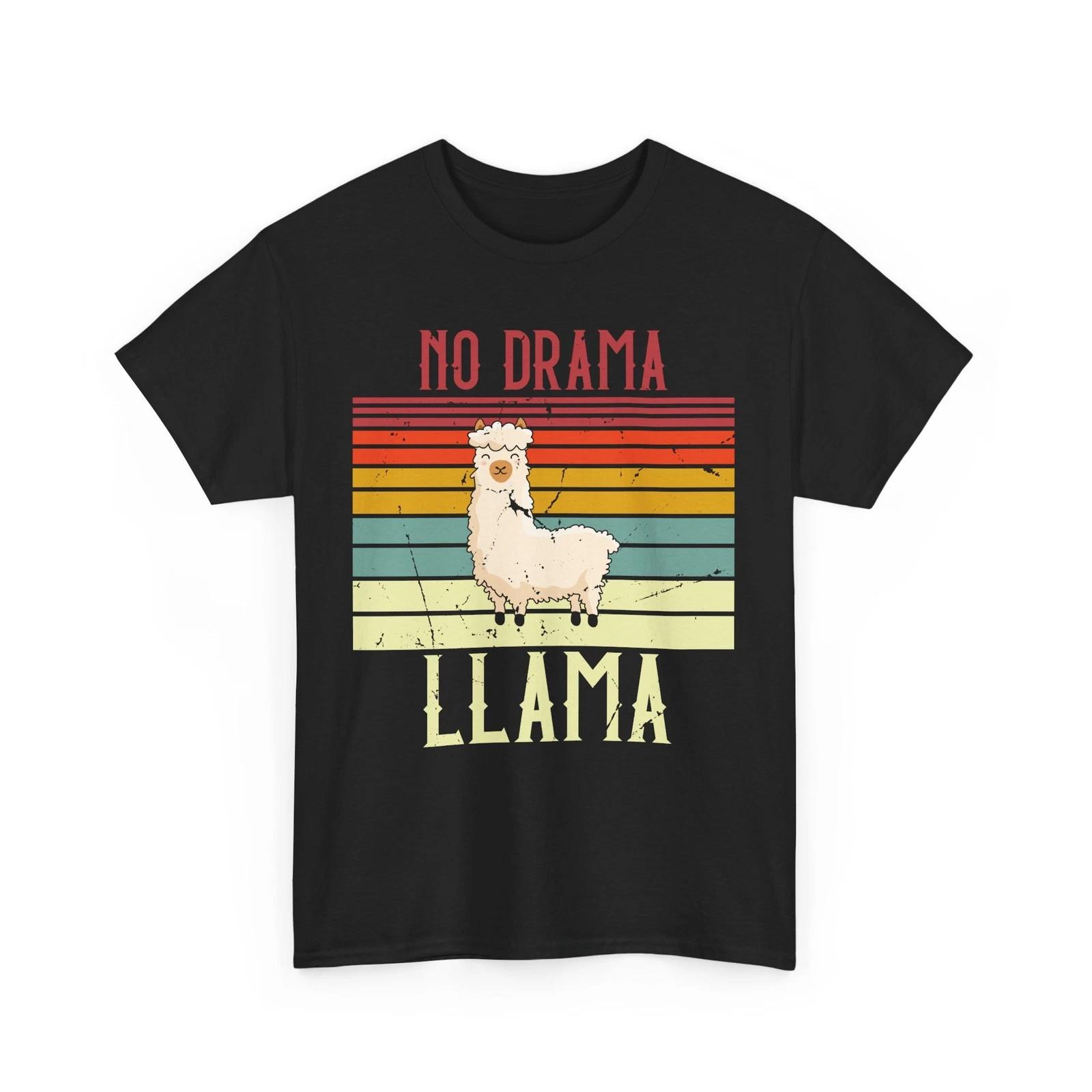 No drama llama T-Shirt | Funny Animal Humor Tee | Cute Gift Shirt S