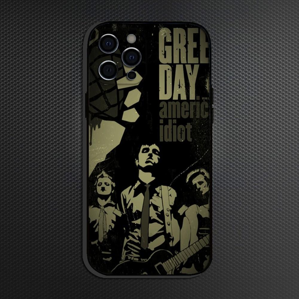 G-Green Band Day Phone Case For iPhone 16,15,14,13,12,11 Plus,Pro Max, Soft Silicone Black Cover