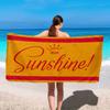Hello Sunshine Beach Towel Single Sided Print Quick Dry Microfiber Towel for Pool Beach Swimming Bright Summer Vibe for Vacation