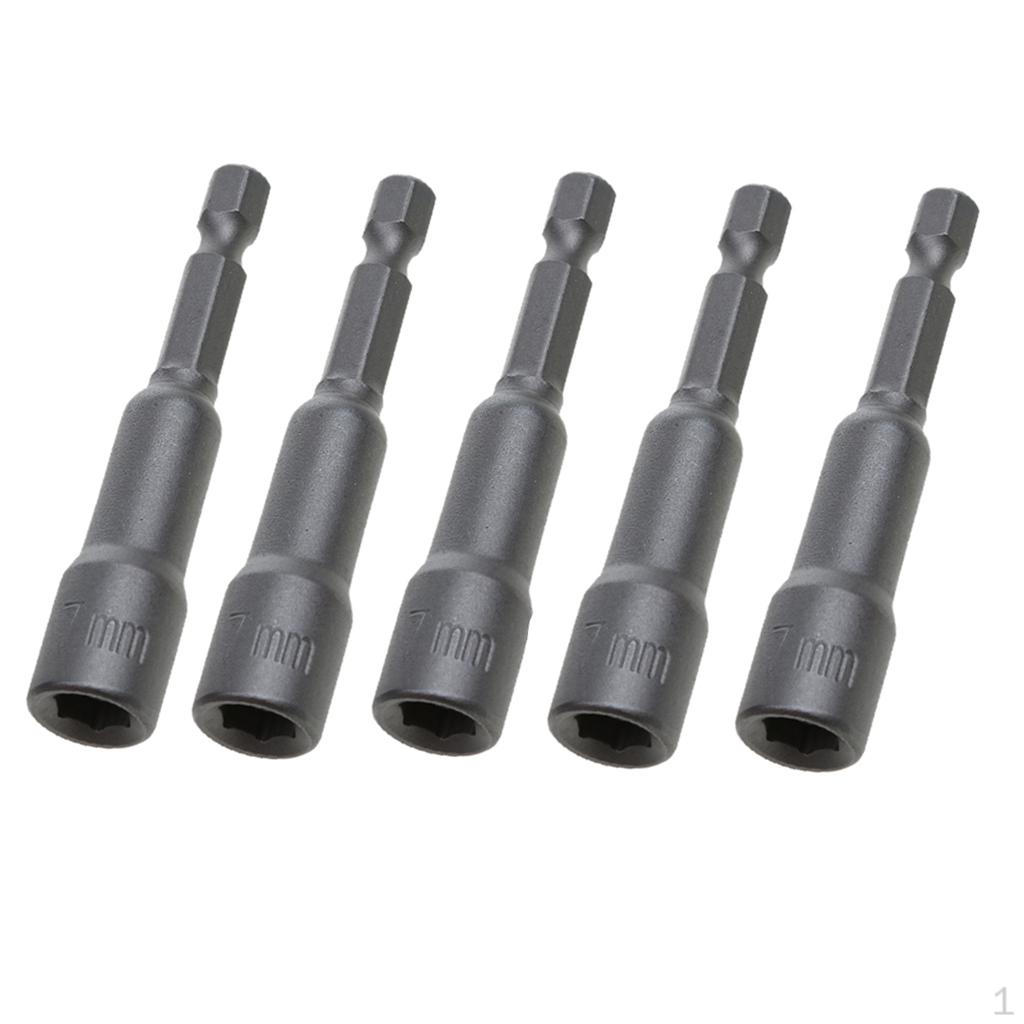 

5x Socket Set Adapter Drill Bit 1/4 Hex Shank Tool 7mm