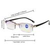 Frameless Square Reading Glasses For Men Women'S Anti Blue Light Computer Eyeglasses Far Sight Presbyopia Reader Glasses Women
