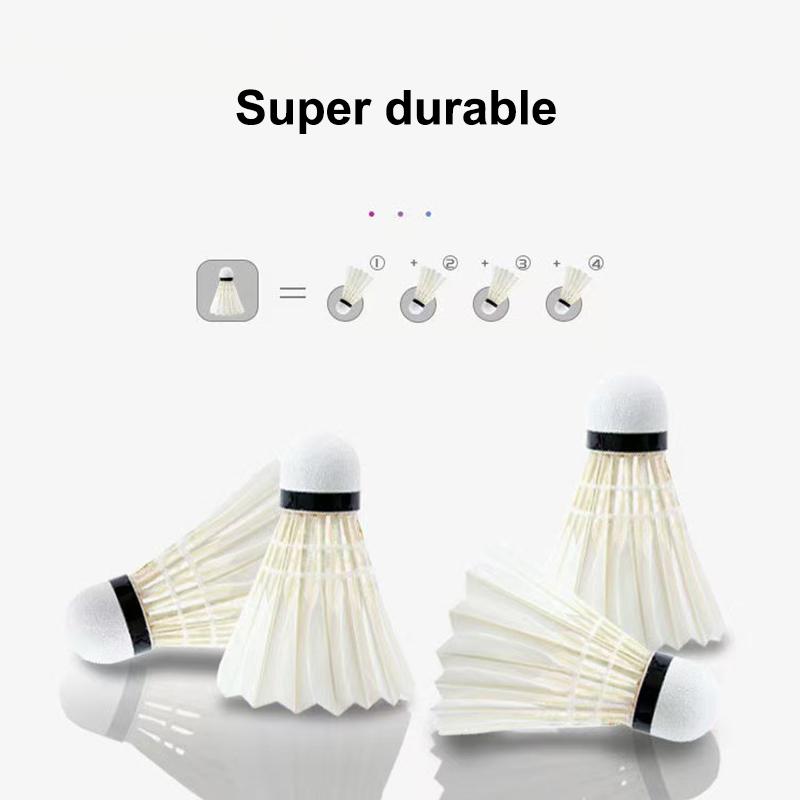 3/6 Adet Badminton Topu Raket Topu Beyaz Kaz Tüyü Uçuş Stabilitesi Dayanıklı Tüy Raket Topu Dış Mekan Antrenmanı