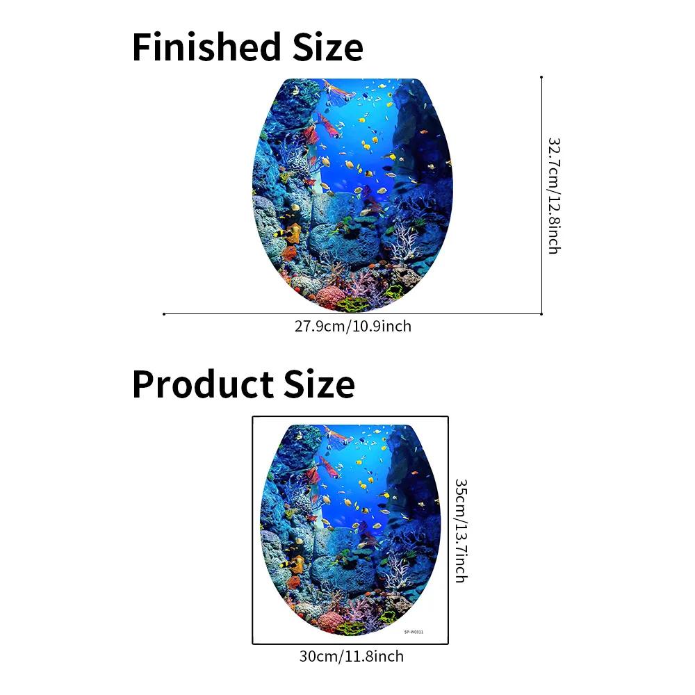 

1 шт. Наклейка на сиденье унитаза Sea World - самоклеящаяся наклейка для ванной комнаты, декор для дома