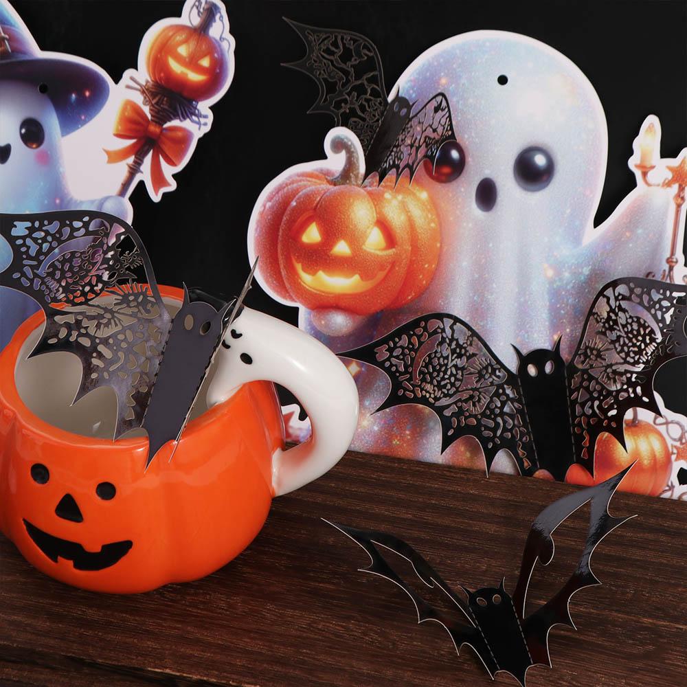 12pcs PVC 3D Bats Sticker Realistic Spooky Bat Decal Bat Wall Sticker  Party