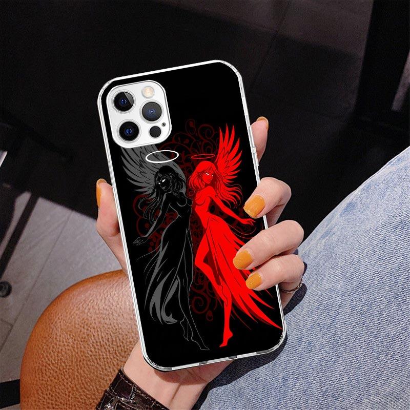 Angel Wings Devil Bad Phnoe Case for Iphone 17 Air 16 16E 11 12 13 Mini 14 Plus 15 Pro Max 7 8 + SE 2020 Phone Cover Coque