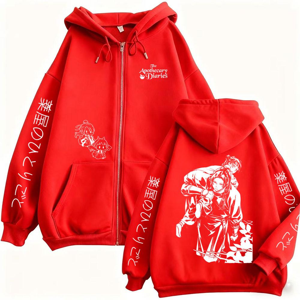 Felpa con zip anime The Apothecary Diaries Maomao Uomo Donna Manga Casual Pile con zip Giacca Felpa con zip Cosplay Cartone animato