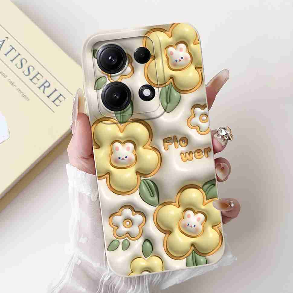 Simple Silicone Case For Redmi Note14s 4G Capa Lovely Panda Rabbit Shockproof Back Cover For Xiaomi Redmi Note 14S Phone Shell