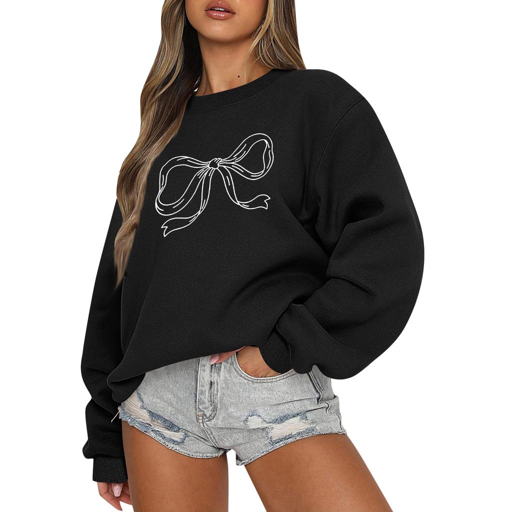 Women  Tops Women's Long Sleeve Sweatshirt Casual Crewneck Loose Fit Pollover Fleece Tops