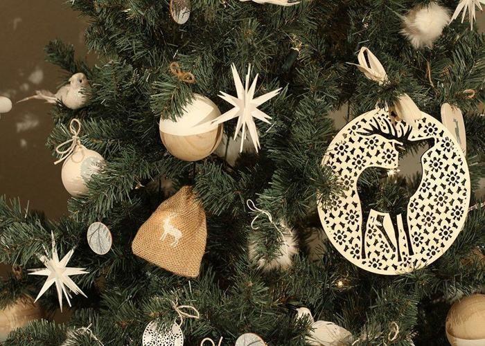 Médaillon en bois - Artemio - Misty winter - Motif cerf - 20 cm - Personnalisable