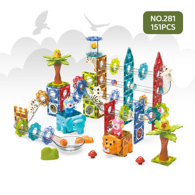 Variety Of Color Window Magnetic Sheet Diy Collage Animal Park Magnetic Building Block Magnet Children, Collage Toys