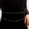 Fashion double-layer diamond claw chain, metal small fragrance waist chain, waist jewelry, women, beautiful body