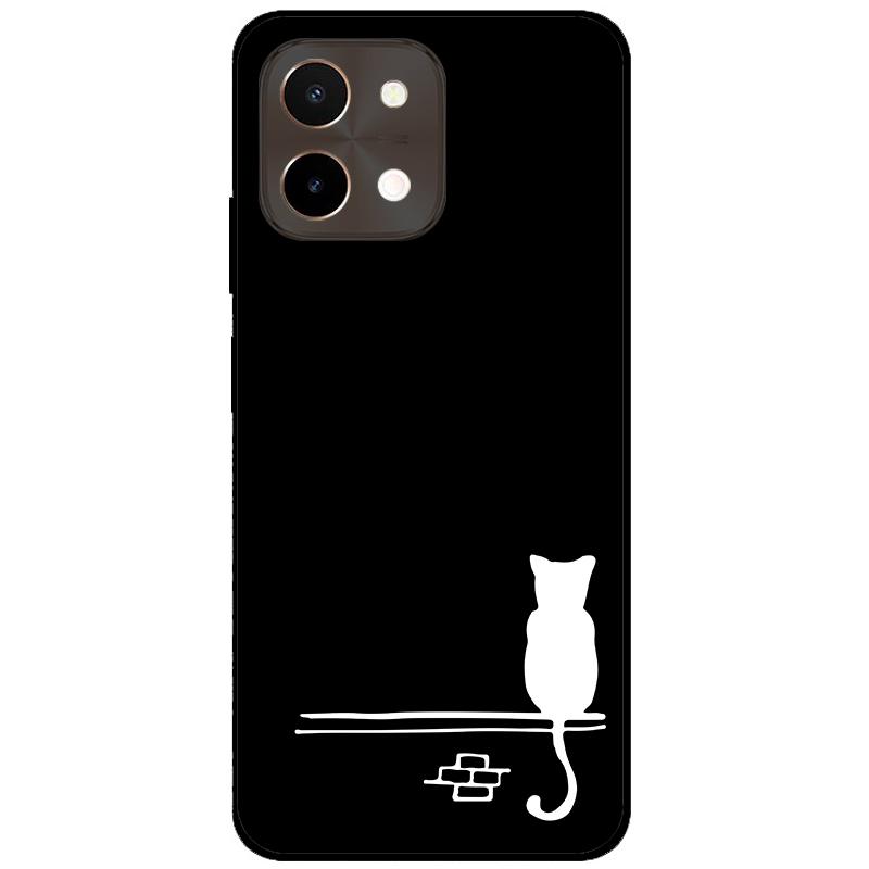 For Vivo Y28 4G Case 6.68'' Black TPU Silicon Cartoon Protection Cover for VivoY28 Y 28 4G Shockproof Capa Wolf Animals Soft Bag