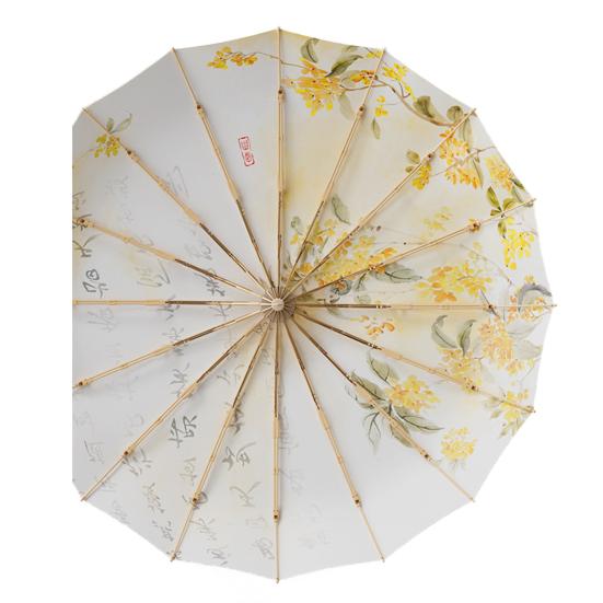 

Складной зонт в китайском стиле, блокирующий солнце, защита от УФ-лучей, трехсекционный зонт, водонепроницаемый, ветрозащитный, 16 спиц, портативный, мужской, женский, от солнца и дождя жёлтый