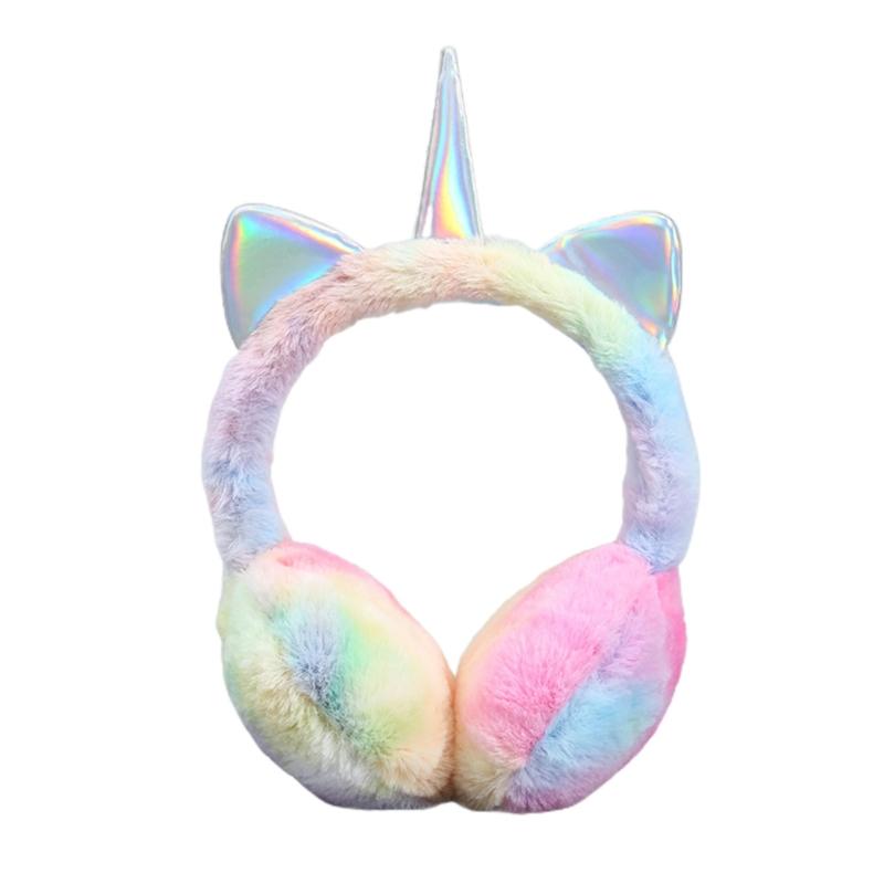 Winter-Stirnband für Kinder mit Ohrenklappen, Ohrenschützer in leuchtenden Farben, Plüsch-Tier-Ohrenwärmer, Bunte Kinder-Ohrenschützer, Geschenk