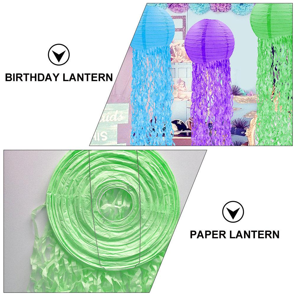 3Pcs Jellyfish Paper Lanterns Party Decoration Birthday Festival Hanging Paper Lights Green Blue Purple Decorative Lanterns