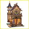 Diy Wooden Time Magic Club Cottage Dollhouse Miniature Model Kits With Warm Lights 3D Puzzle Handmade For Friends Birthday Gifts
