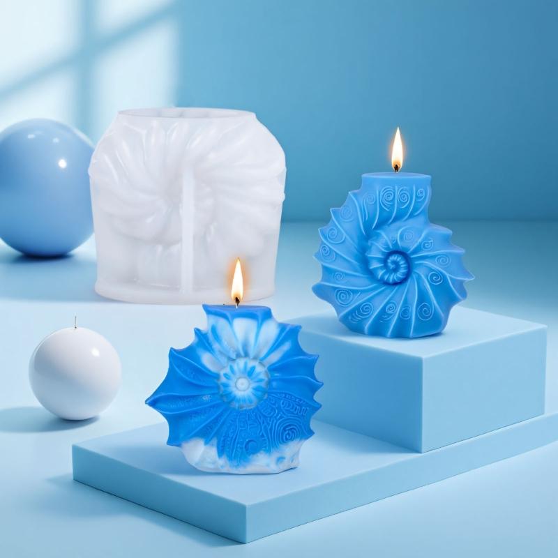 Silicone Molds Ocean Styles Candle Molds Handmade Epoxy Resin Molds 3D Conch Castings Molds Plasters Molds