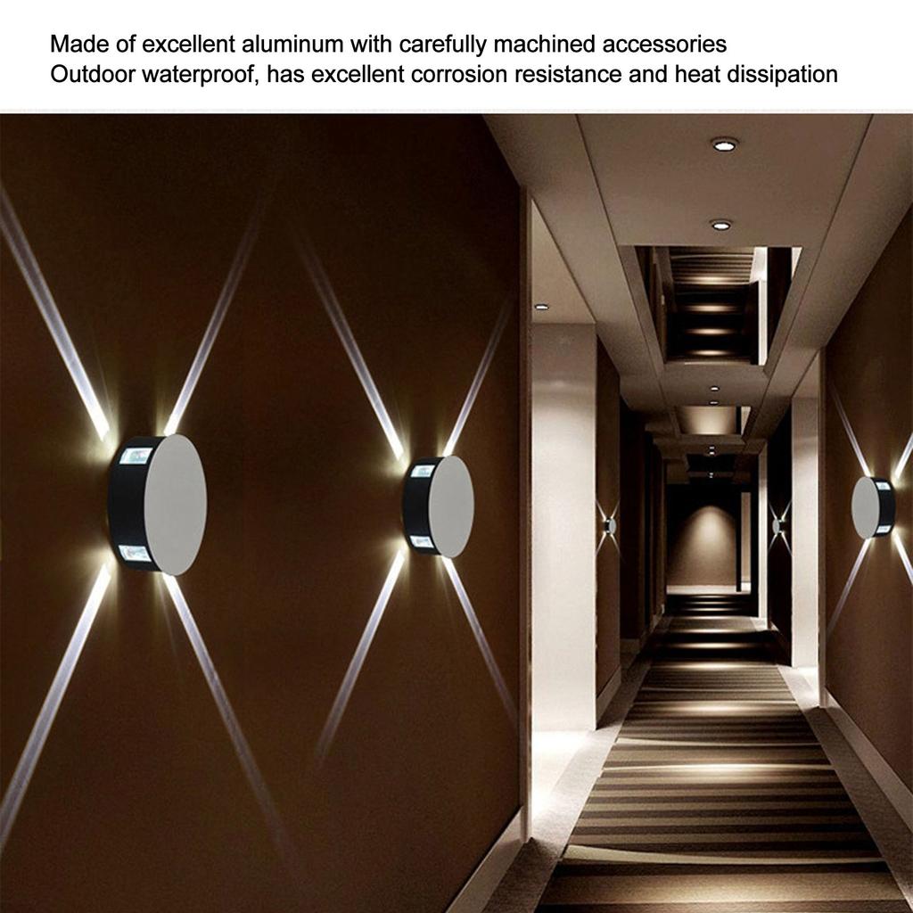 LED Modern Wall Lamp Round 4 Sided Bm Light 12W High Brightness Gentle Lighting Waterproof Wall Light