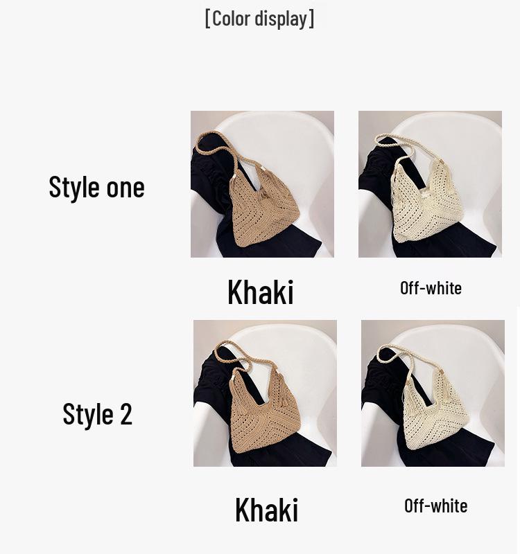 2025 Retro Mångsidig Vävd Handväska med Stor Kapacitet - Stilfull, Utskuren Design för Pendlar