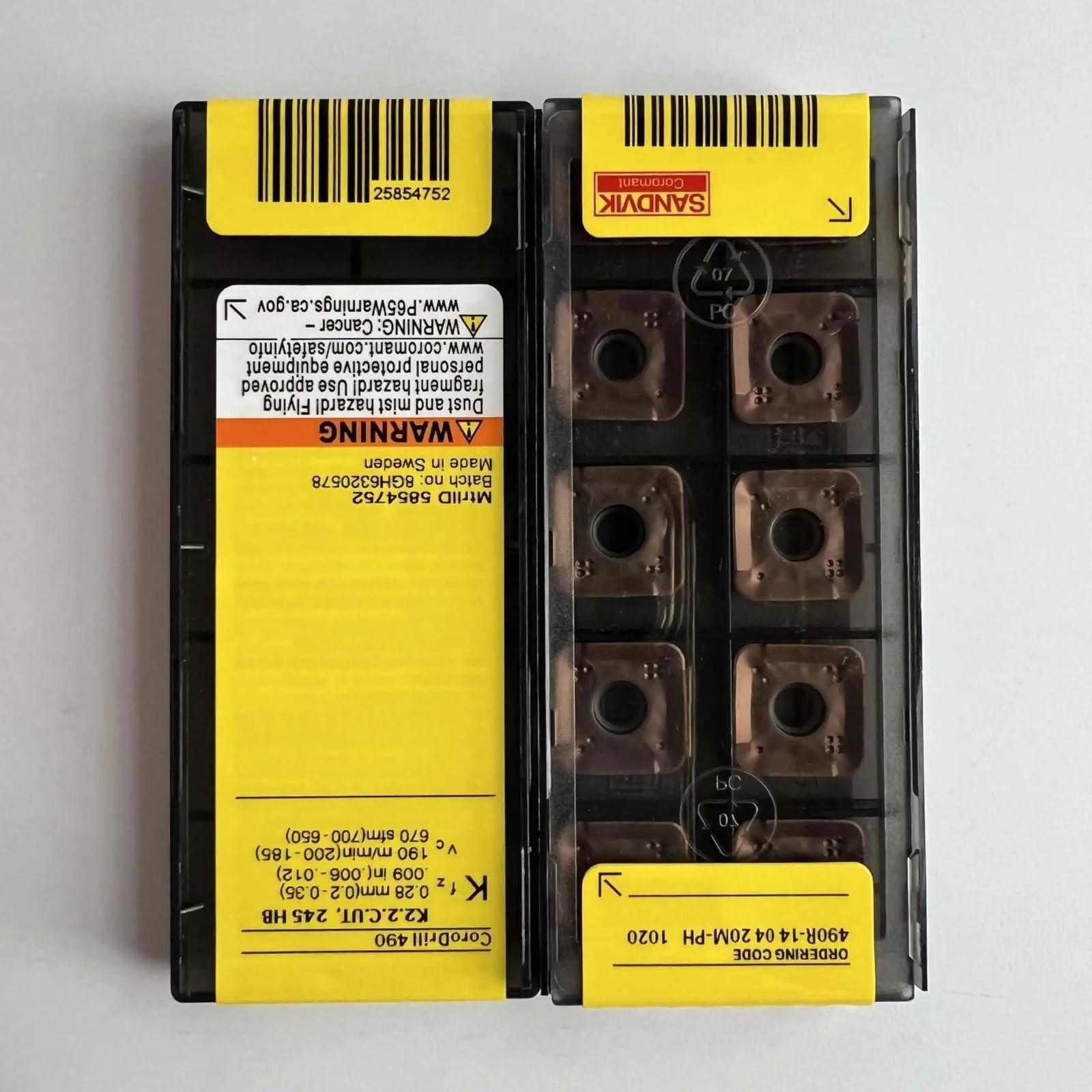 

Original Sandvik / 490R-140420M-PH 1020 /Carbide CNC Blade 10 PCS