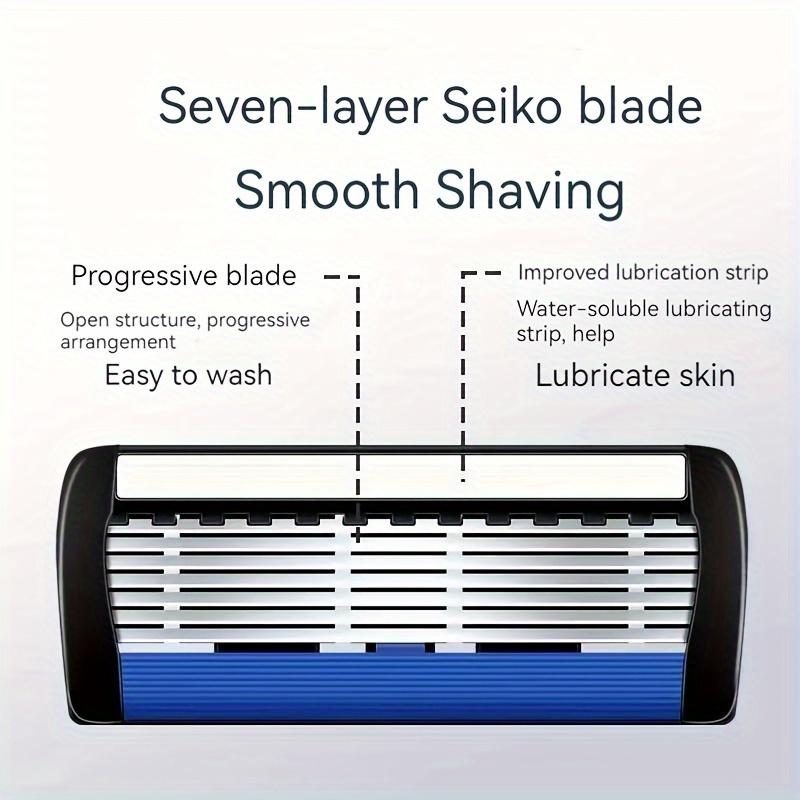 7-Layer Shaver Blade Manual Razor with Replaceable Blades No Skin Damage Blades Shaver Resistant Water Wash Shaver