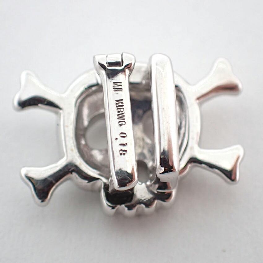 [Pre-owned] MIKIMOTO Perlita K18WG Diamond Skull Pendant Top // J52-1