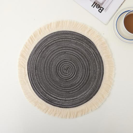 Nordic Table Placemats Round Heat-Resistant Coasters with Fringe Bowl Pads Teapot Trivet for Dining