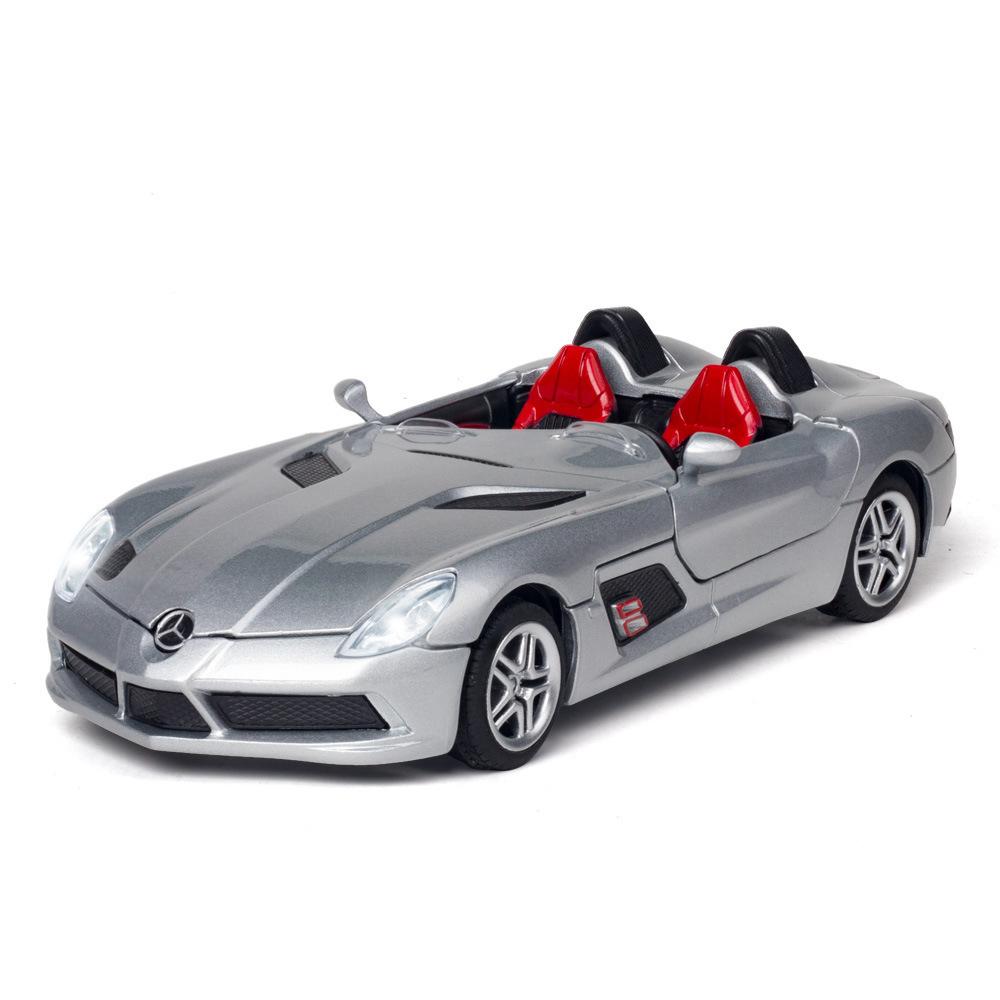 Coche modelo Benz SLR a escala 1/32, coche de juguete de Metal fundido a presión con luz y sonido, vehículos deportivos, juguetes para niños, regalo